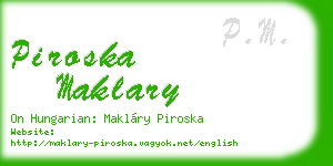 piroska maklary business card